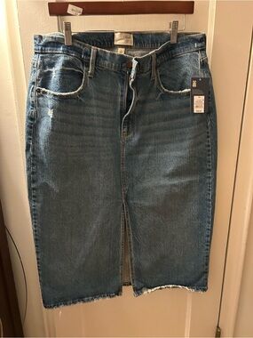 New with tags Universal Thread Blue Denim Straight Skirt with Front Slit